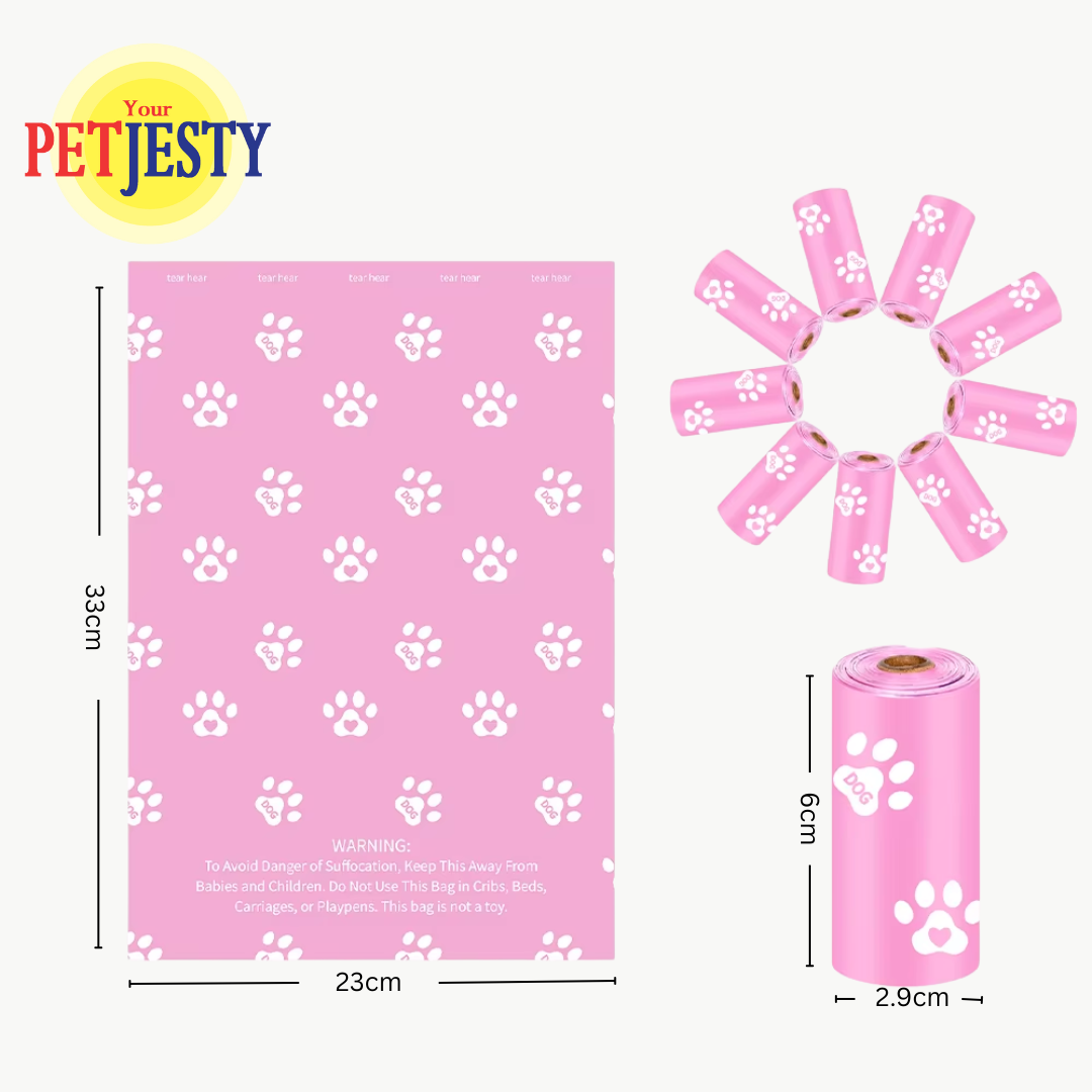 Pink Lavender Scented Poop Bags- 20 rolls 300 bags